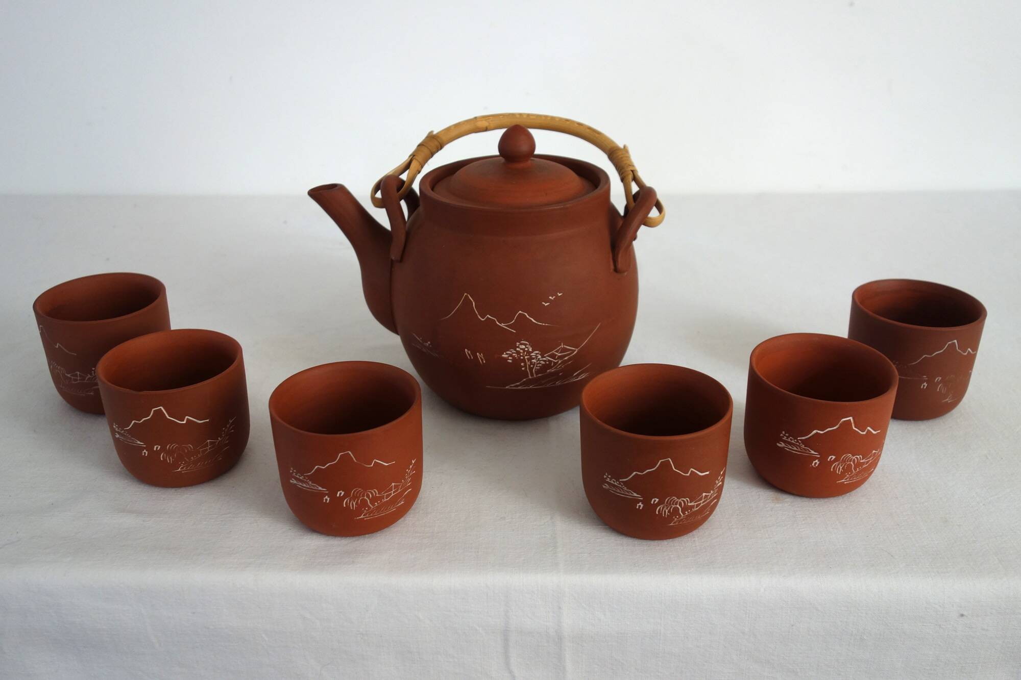 Vintage China terracotta tea service