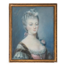 Portrait de dame au collier de perles au pastel