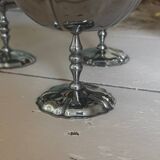 Vintage set of 6 finely engraved stainless steel bowls.