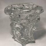 Crystal vase with relief spike decor 1.8 kg