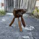 Tabouret Billot en Bois Massif – Sculpture Organique H54cm