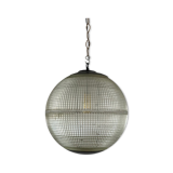 Parisian glass holophane mid-century globe pendant light