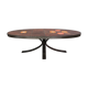 Oval ceramic coffee table 60 70 vintage Jaffeux
