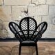 Chandra flower armchair in wicker and black bamboo