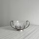 Vintage glass and silver metal sugar bowl