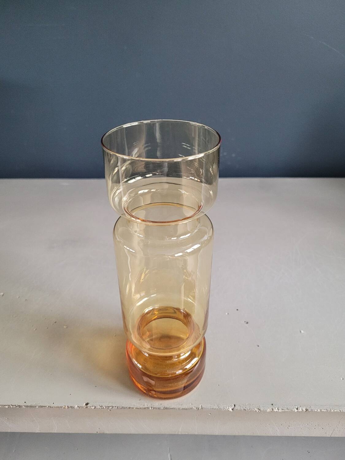 Amber tinted glass cylinder vase