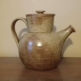 Vintage stoneware teapot signed by Nathalie and Christophe Hurtault.