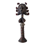 Scepter decorated with a female figure in wood and brass