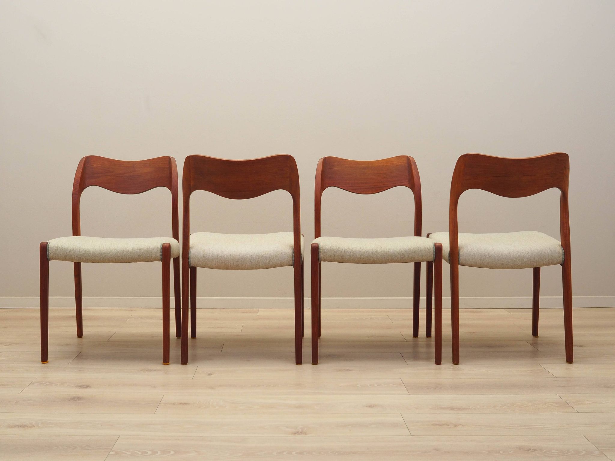 Set of four teak chairs, Danish design, 1960s, designer: Niels Otto Møller