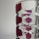 Luminarc vase with burgundy geometric patterns, France 1970