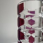 Luminarc vase with burgundy geometric patterns, France 1970