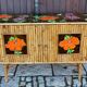 Vintage bamboo and rattan sideboard in the style of Audoux Minet.
