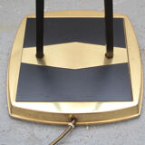 1950s floor-lamp in brass and plissé