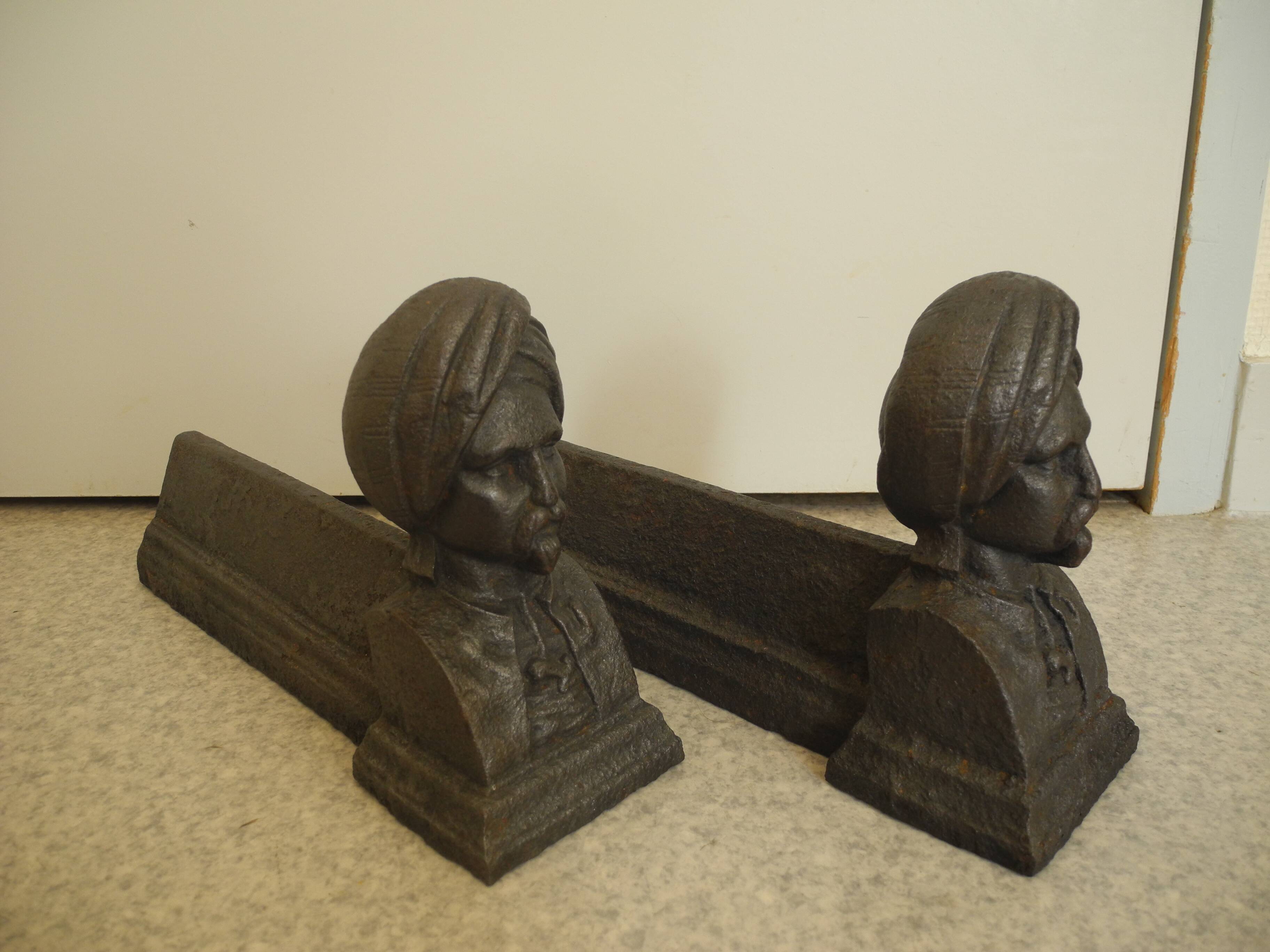 antique cast iron andirons orientalist decor cast iron fireplace andirons