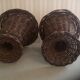 PAIR OF CACHE POTS/ VASES MEDICIS IN VINTAGE WICKER