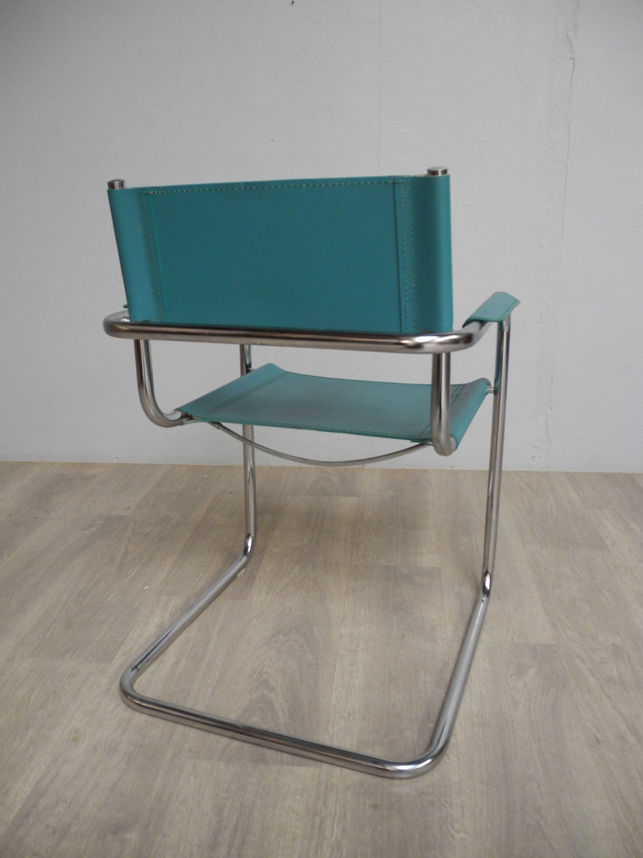 Armchair green leather 80/90