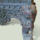 Indian throne chair in carved red wood - Buddhist / Hindu.