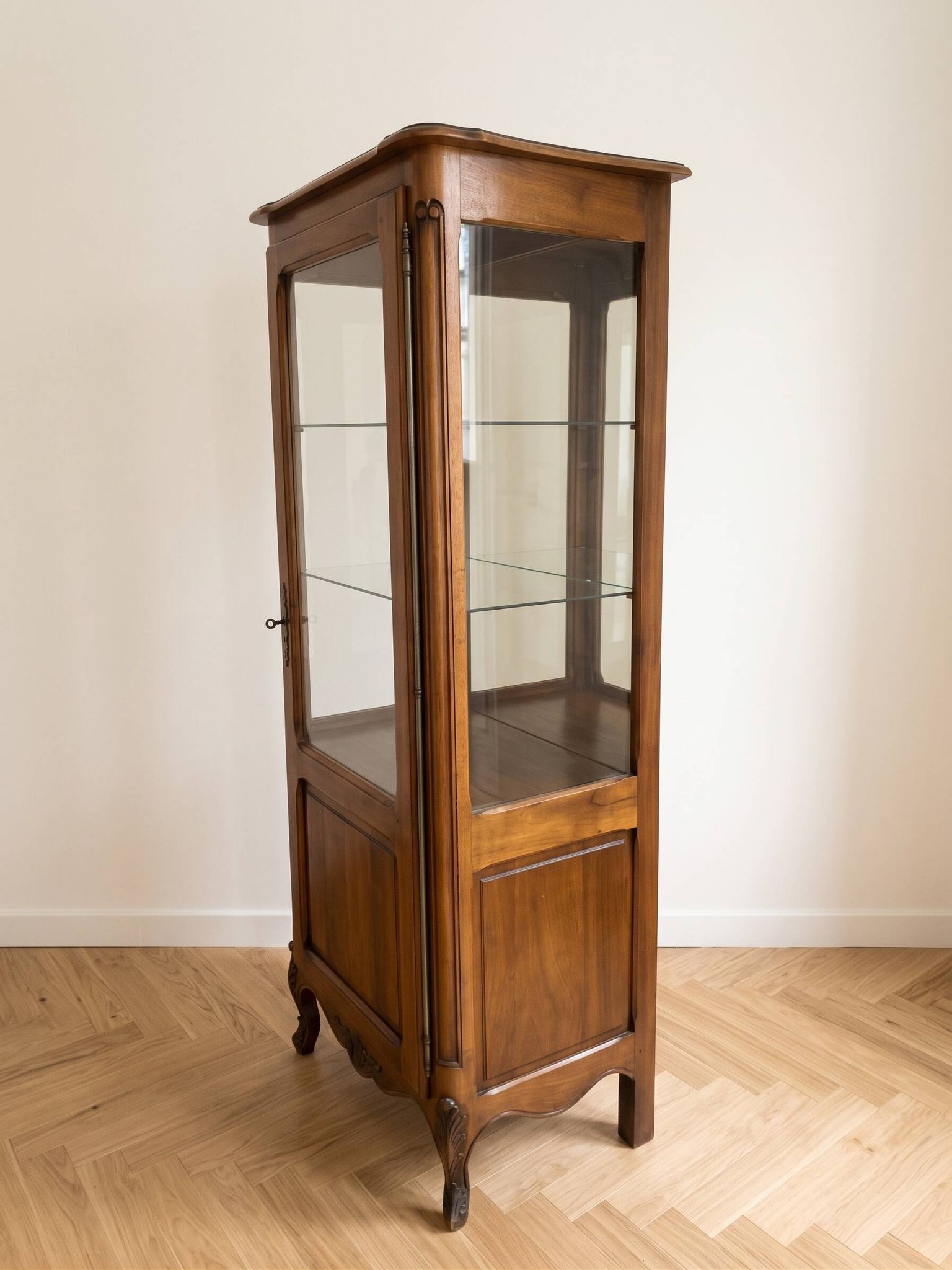 Louis XV silver display cabinet in wood