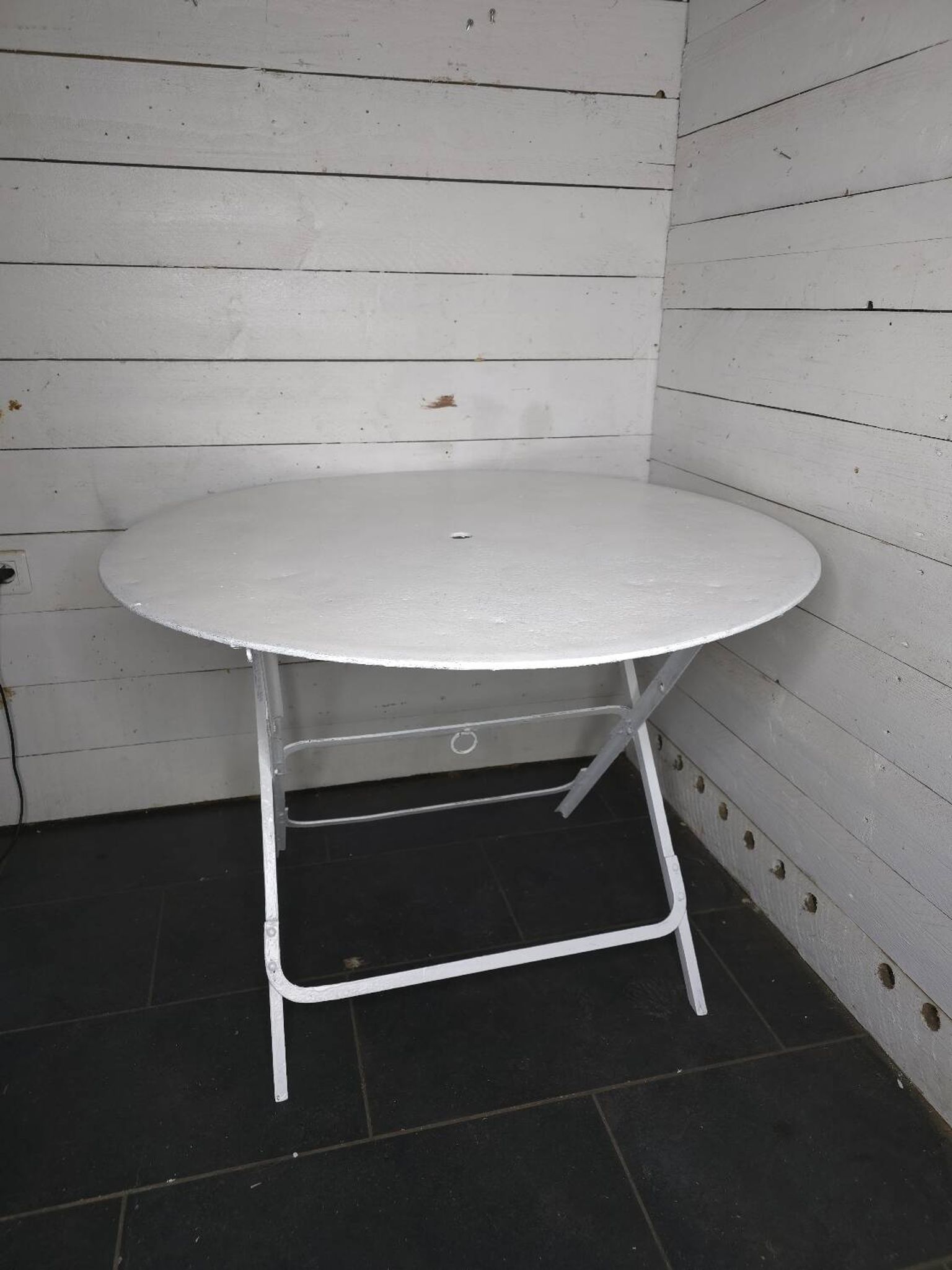 Folding iron garden table