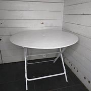 Folding iron garden table