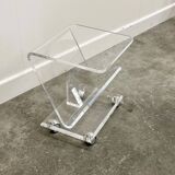 Vintage Lucite magazine cart, 1980s