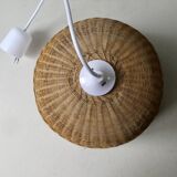 70s woven wicker pendant light