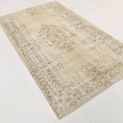 Vintage Cream & Brown Turkish Handmade Rug, 149x252Cm