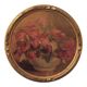 Old small painting framed and signed reproduction with a bouquet of roses