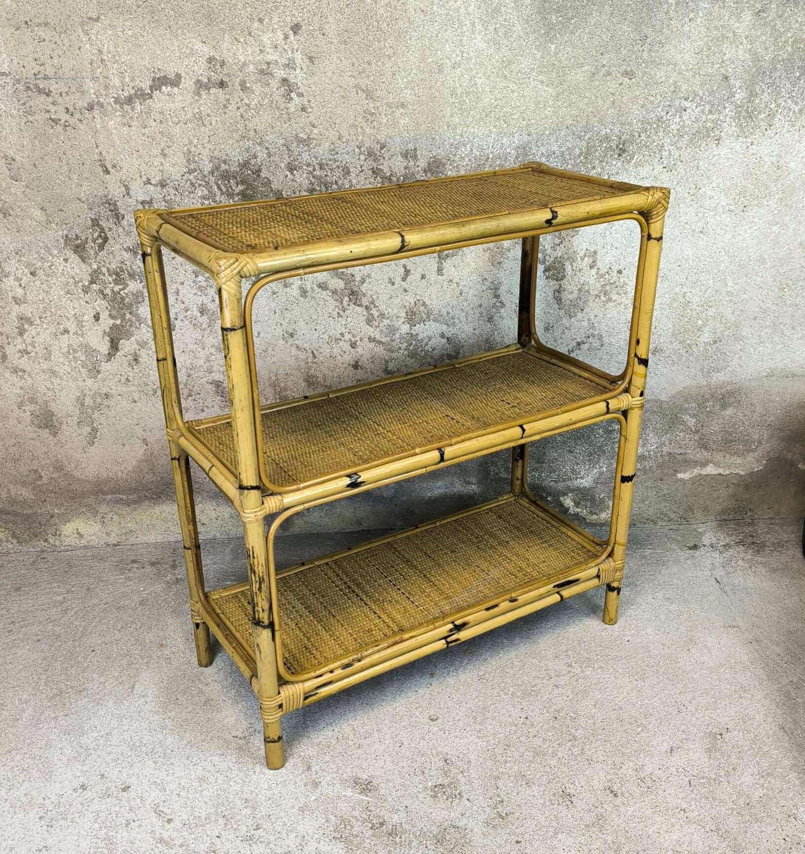 Vintage rattan shelf