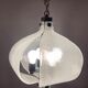 1960s Kaiser Leuchten Murano Frosted Glass and Chrome Ceiling Hanging Light