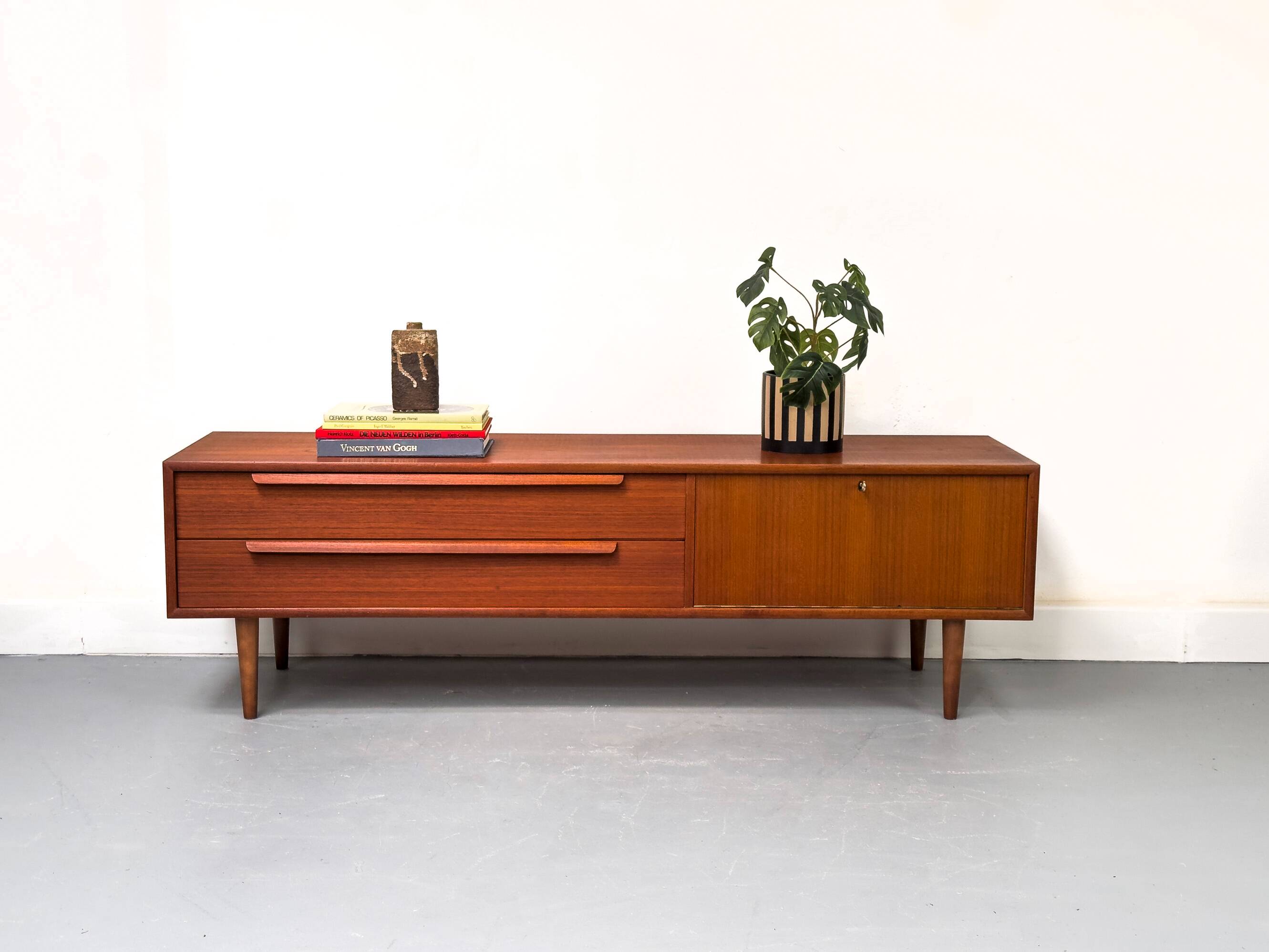 Teak lowboard with drawers from WK Möbel, 1960s
