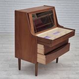 Commode danoise des années 1960, état d'origine, miroir pliable, bois de teck massif.