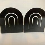 Pair of black metal arched bookends