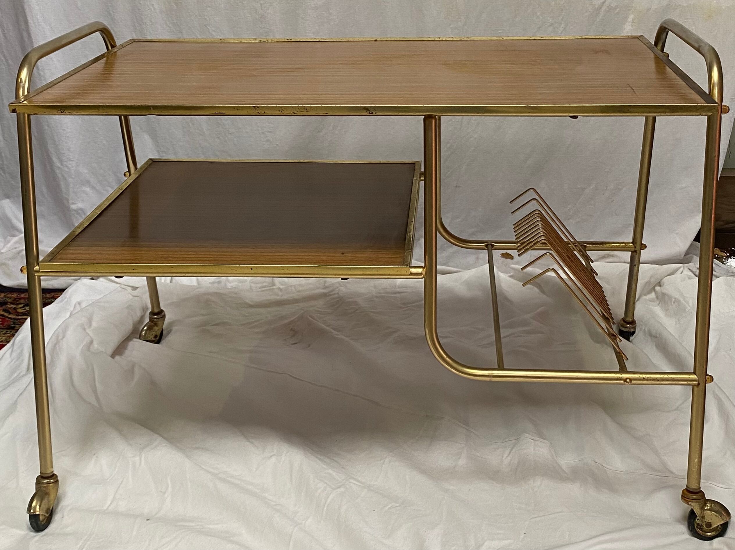 Service range vinyls trolley on wheels of the 70's