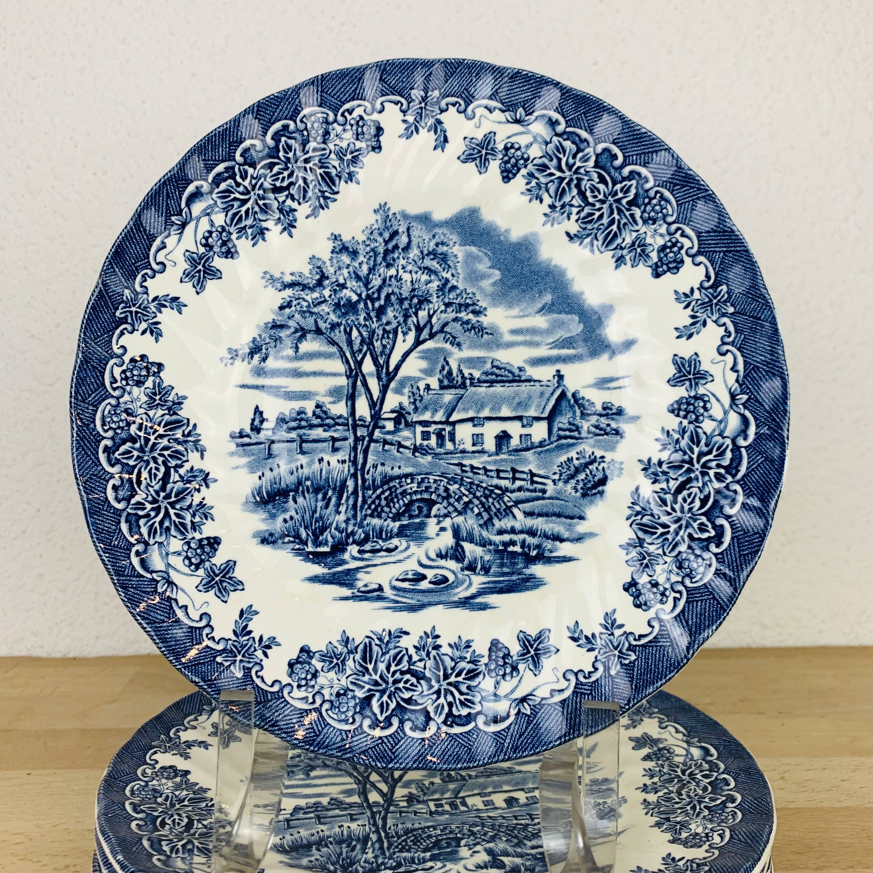 7 Myott The Brook English Ironstone Dessert Plates