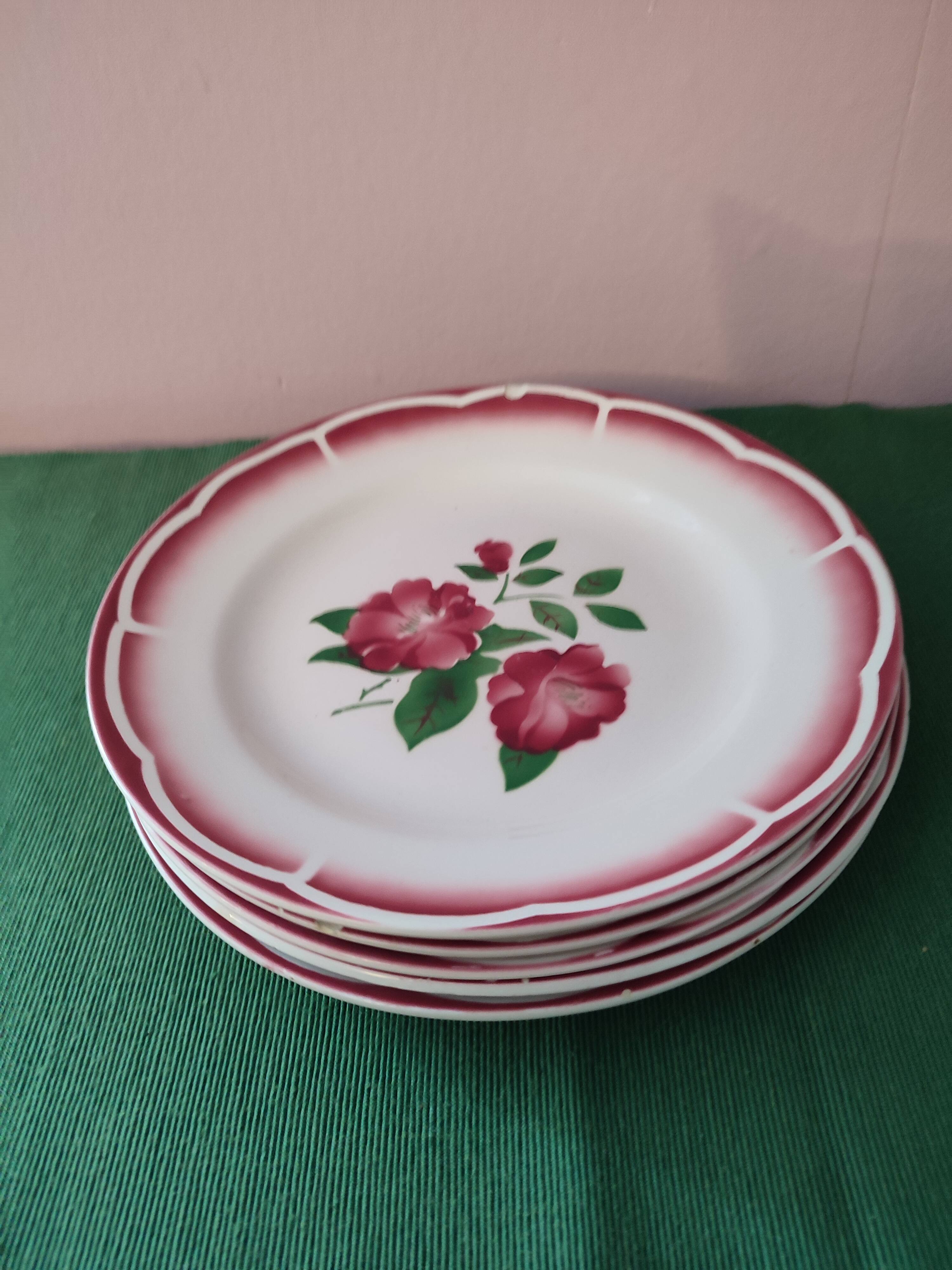 Set of 6 ceramic plates from Sarreguemines
