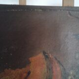 Table oil on canvas Life Dead with melon and grapes. 19 th