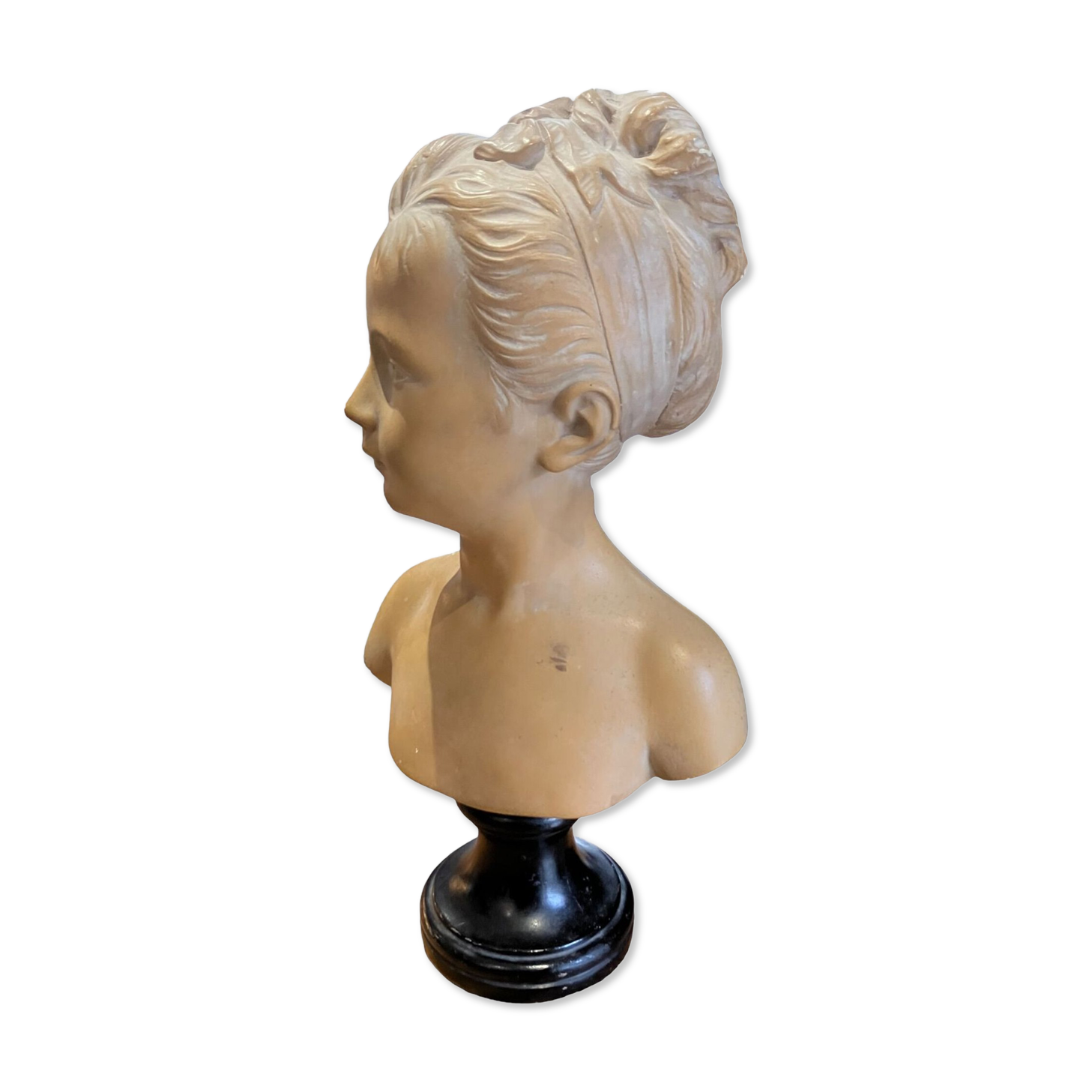 Bust of louise brongniart in patinated plaster after houdon