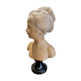 Bust of louise brongniart in patinated plaster after houdon