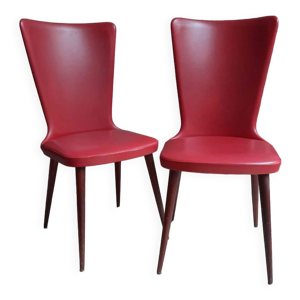 Lot de 2 chaises vintage skaï