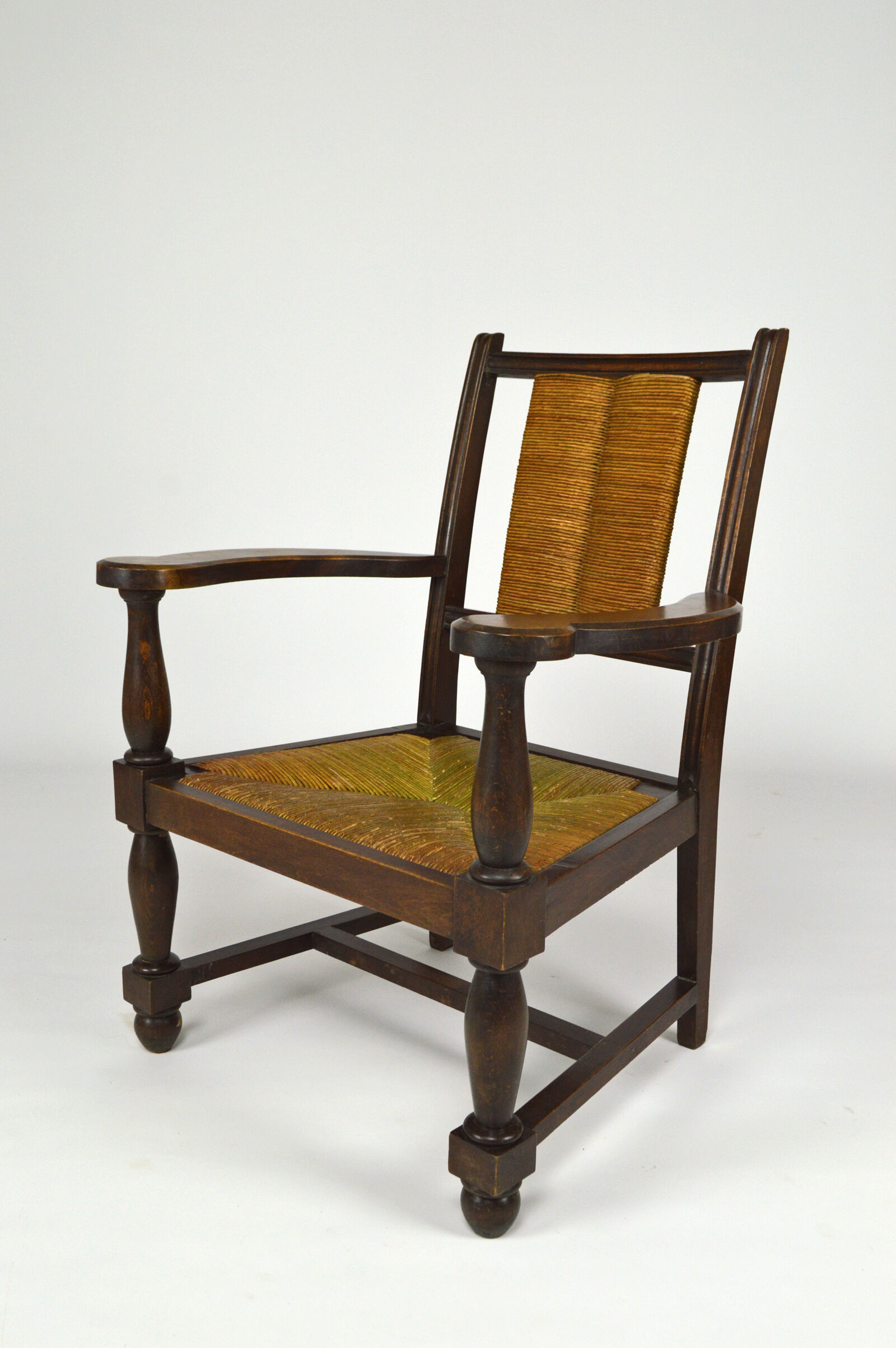 Art deco modernist armchair in dark beech