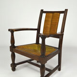 Art deco modernist armchair in dark beech