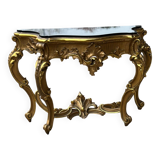 Large italian console in gilded wood in louis xv style, late 19th century, l 158 cm