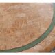 Ovoid table in pink and green travertine, circa 1975