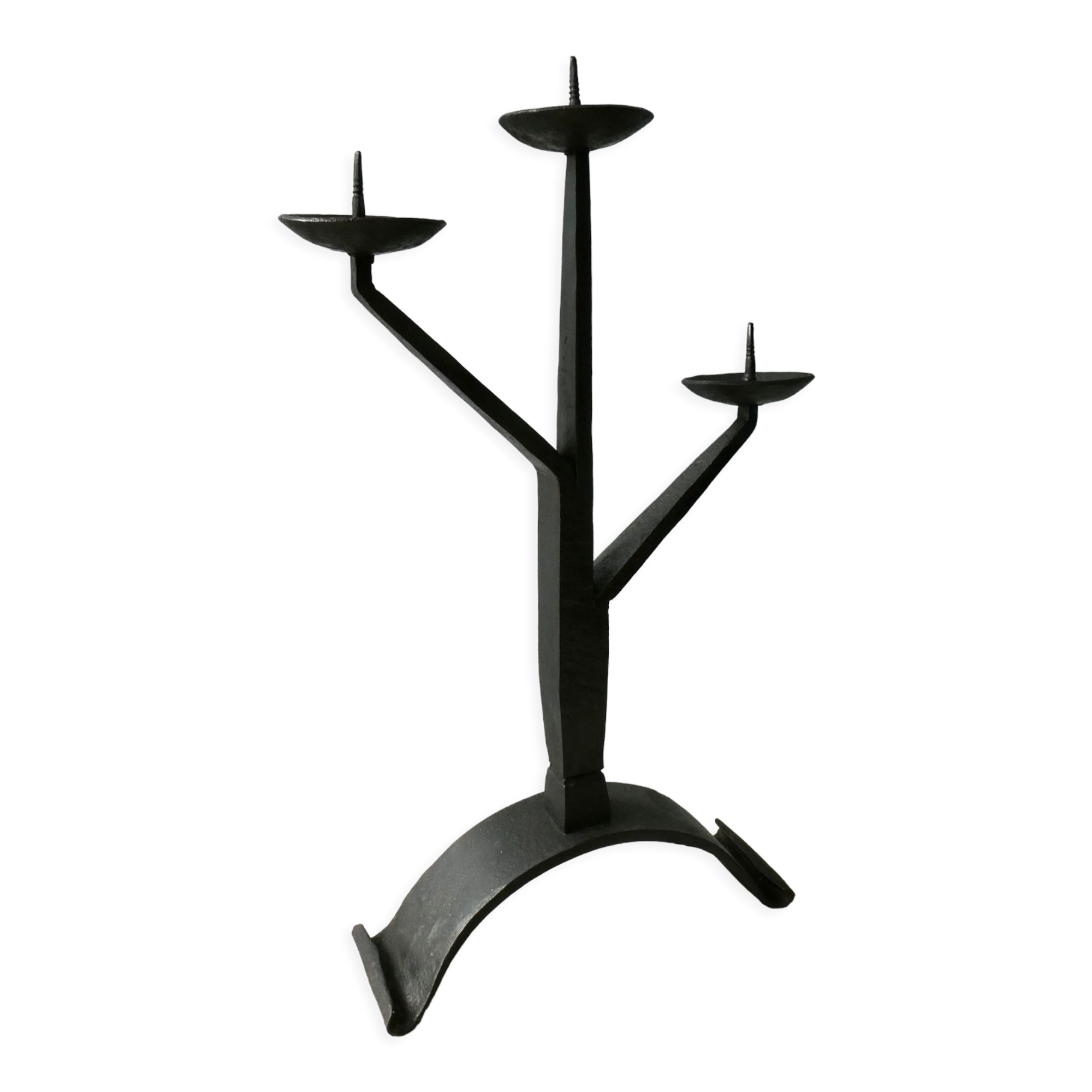Wrought iron chandelier, brutalist style, 60s