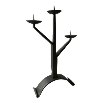 Chandelier en fer forgé, style brutaliste, années 60