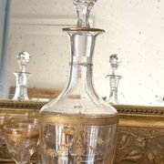 Saint Louis 14-piece liqueur set, fine 19th century gold-plated crystal