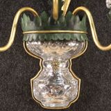 Italian crystal and metal wall lamp from the 70s