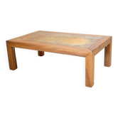 Bernard Buffat, coffee table with ceramic top, 1970s.