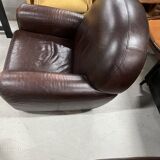 Brown leather club chair